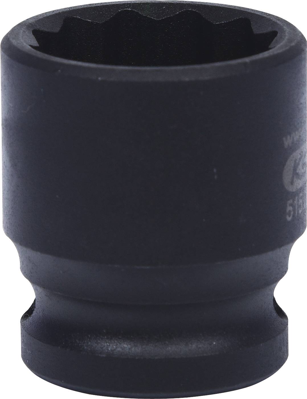 Stecknuss, schwarz, sechskant, aus Metall, dient zum Anziehen und Lösen von Schrauben oder Muttern mit passenden Ratschensystemen.