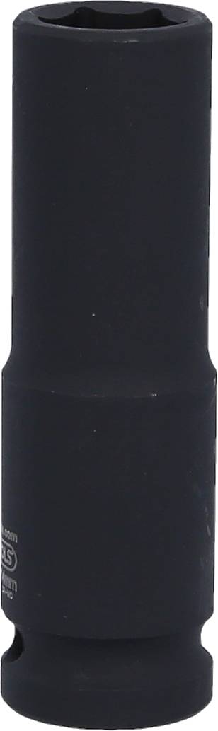 Ein schwarzer Steckschlüssel für den Einsatz mit einem Schlagschrauber, typischerweise zur Befestigung oder Entfernung von Schrauben und Muttern.
