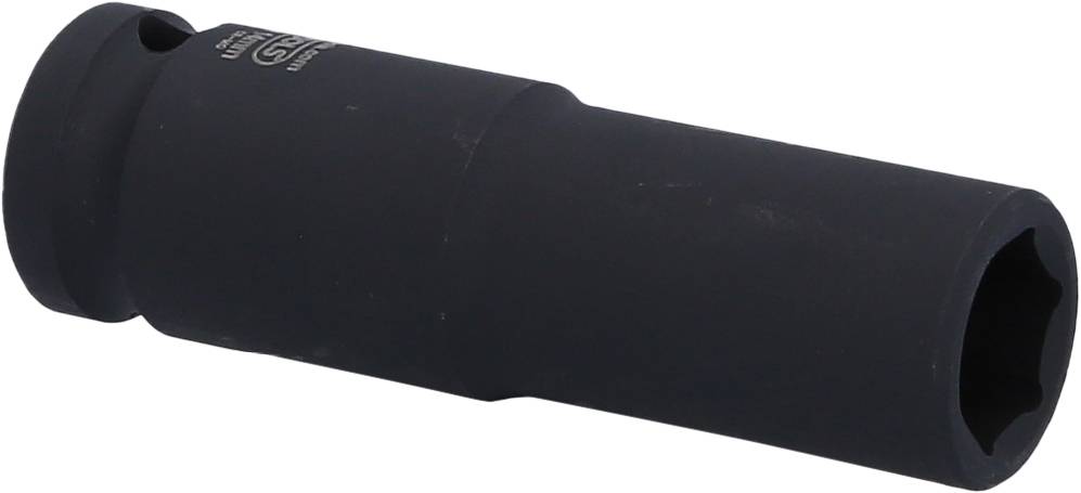 Eine schwarze sechskantige Nuss für Drehmomentschlüssel oder Ratschen, meist zur Verwendung bei der Autoreparatur oder Wartung.