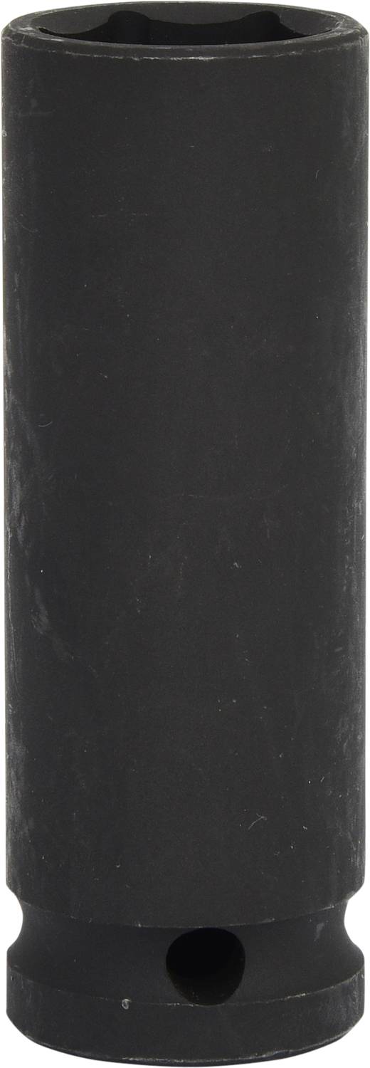 Ein langer, zylindrischer schwarzer Metallzylinder, möglicherweise ein mechanisches oder technisches Bauteil.