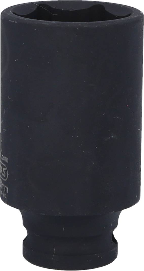 Ein schwarzer Steckschlüsseleinsatz, verwendet für Schrauben und Muttern.