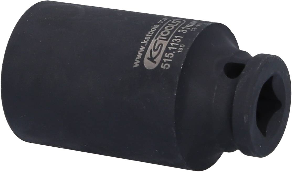 Ein schwarzer Steckschlüsseleinsatz mit der Aufschrift 'KS Tools 515.1131', geeignet für 31 mm Schrauben.