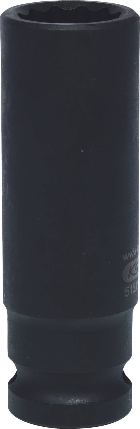 Ein schwarzer Steckschlüsselaufsatz in zylindrischer Form.