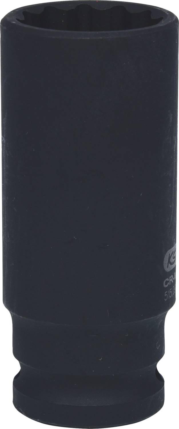 Eine schwarze Steckschlüsselverlängerung aus Metall, zylindrische Form, verwendet zur Verbindung mit Schraubenschlüsseln und Ratschen.