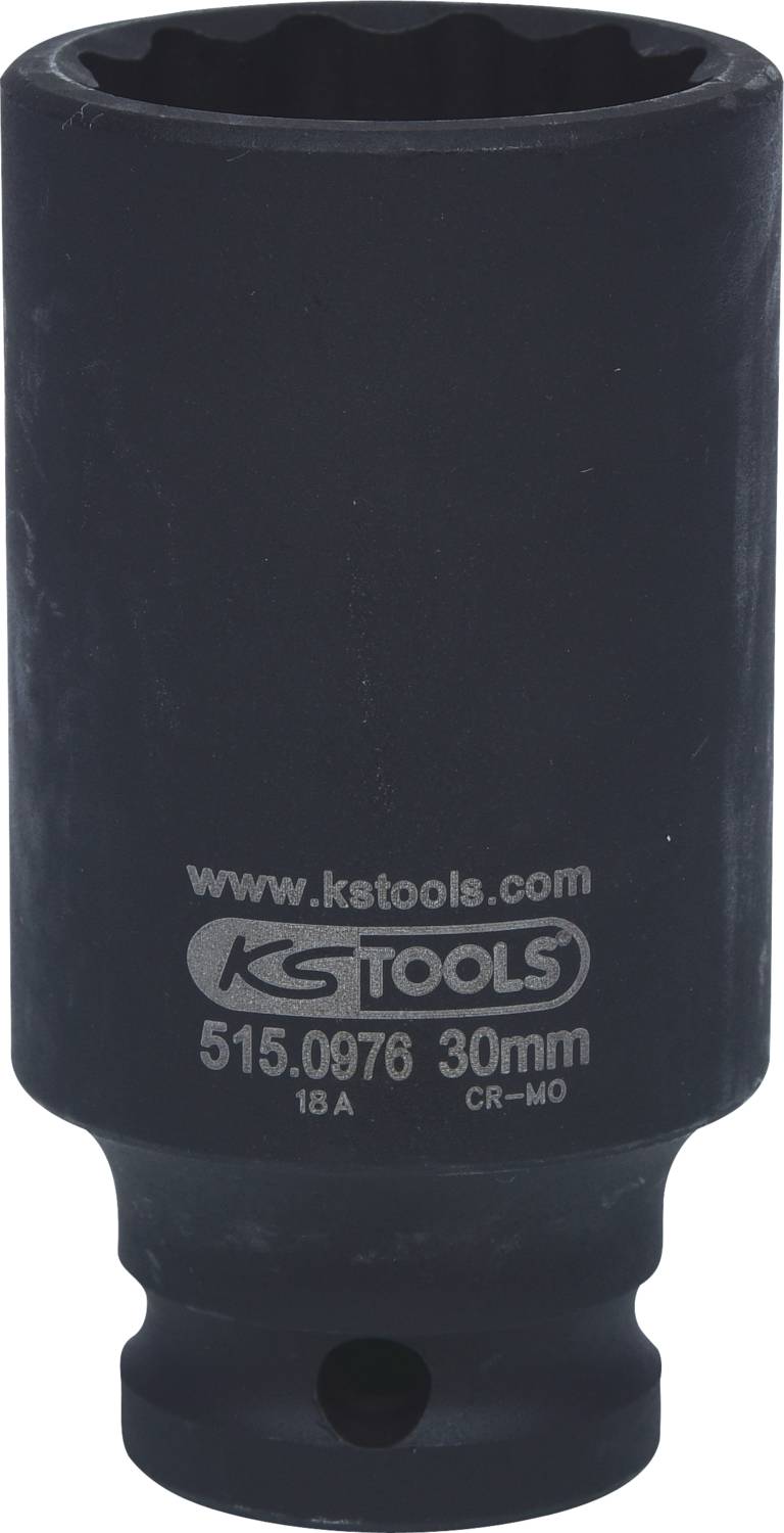 Steckschlüsseleinsatz, 30 mm, schwarz, mit KS Tools-Logo und Artikelnummer 515.0976.