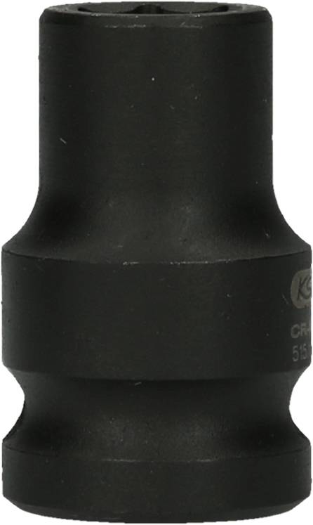 Schwarzer Stecknussadapter mit sechseckigem Profil. Verwendet für Schraubarbeiten mit elektrischen oder manuellen Werkzeugen.