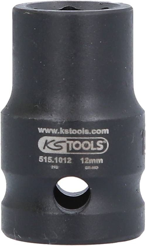 Schwarze Stecknuss von KS Tools, Größe 12mm, Modell 515.1012.