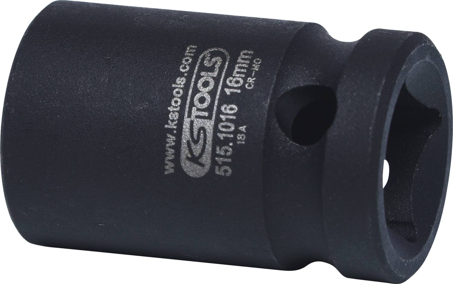 Schwarze Stecknuss mit der Aufschrift 'KS Tools 515.1016 18mm'.
