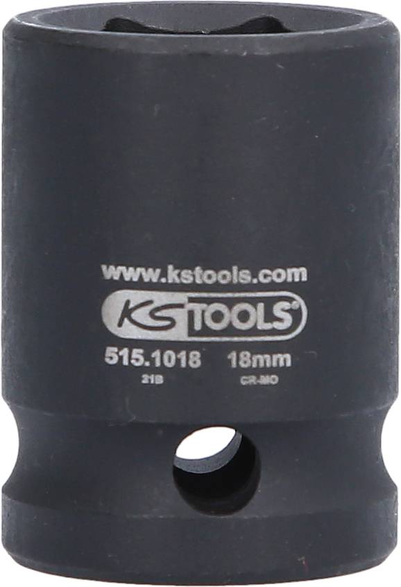 Schwarze Stecknuss von KS Tools mit 18mm Größe.
