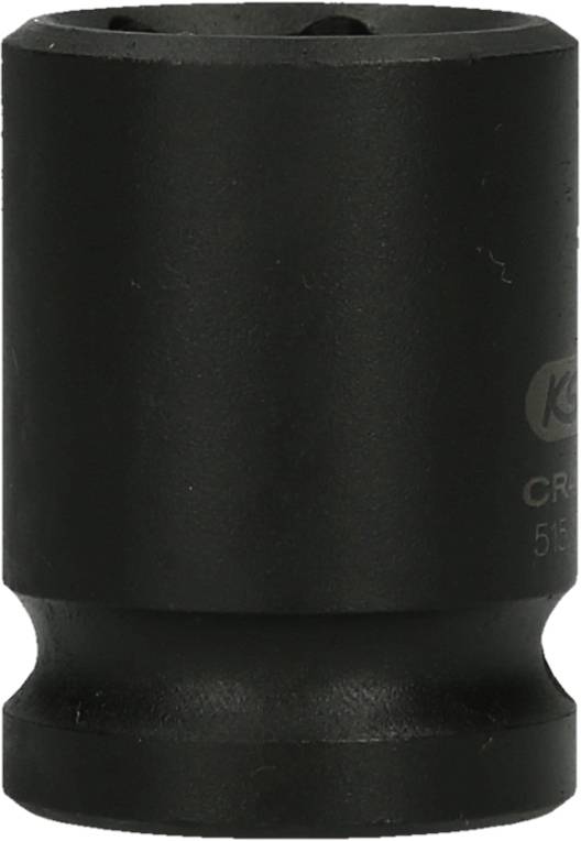 Ein schwarzer Steckschlüssel, zylindrisch geformt, aus mattem Metall.