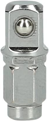Silbernes Metall-Werkzeugadapter mit kugelförmigem Gelenk, das wahrscheinlich für Drehbewegungen oder Befestigungsverbindungen genutzt wird.