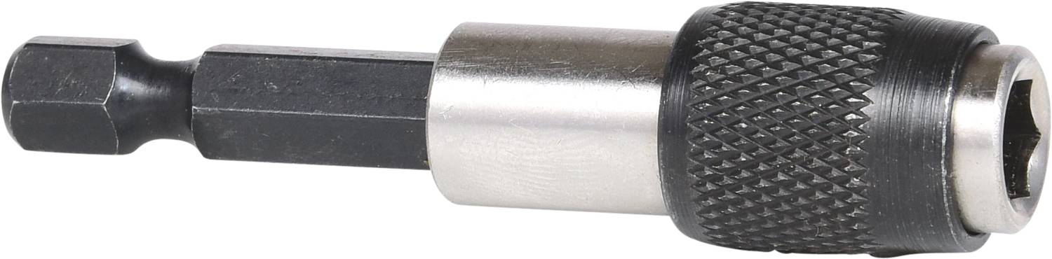 Bit-Adapter mit Sechskant-Schaft aus Metall, gerändeltem Griff und magnetischer Spitze.