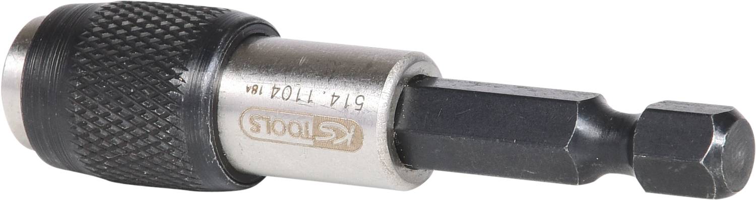 Ein magnetischer Bithalter von KSTOOLS, Modellnummer 5 1 4 . 7 . 0 1 0 1, aus Metall mit schwarzem Griff und Sechskantaufnahme.