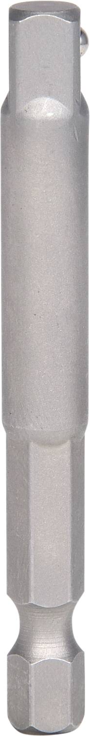Metallischer Sechskant-Adapter, zylindrische Form, dient zum Verbinden von Schraubwerkzeugen mit unterschiedlich großen Köpfen.