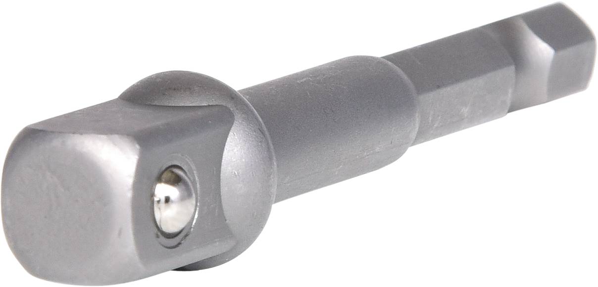 Bithalter aus Metall mit kugelgelagerter Vorrichtung zur sicheren Fixierung von Schraubendrehern, geeignet für Elektrowerkzeuge.