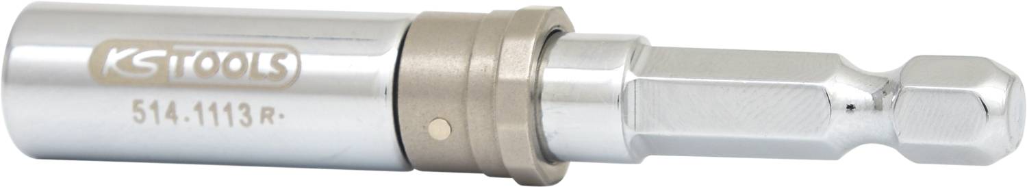 Ein silberner magnetischer Bithalter von KS Tools mit der Nummer '514.1113R' ist abgebildet.
