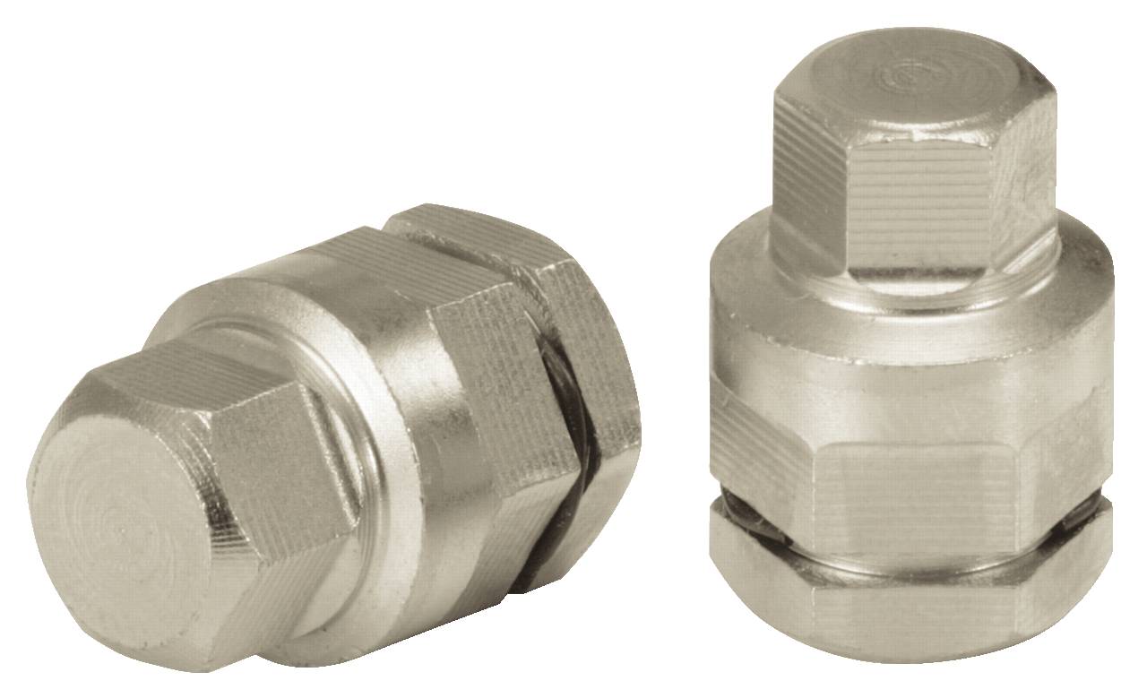 Zwei silberne Sechskantmuttern, nah beieinanderliegend, auf neutralem Hintergrund, zeigen vielseitige Verwendungsmöglichkeiten in der Technik.