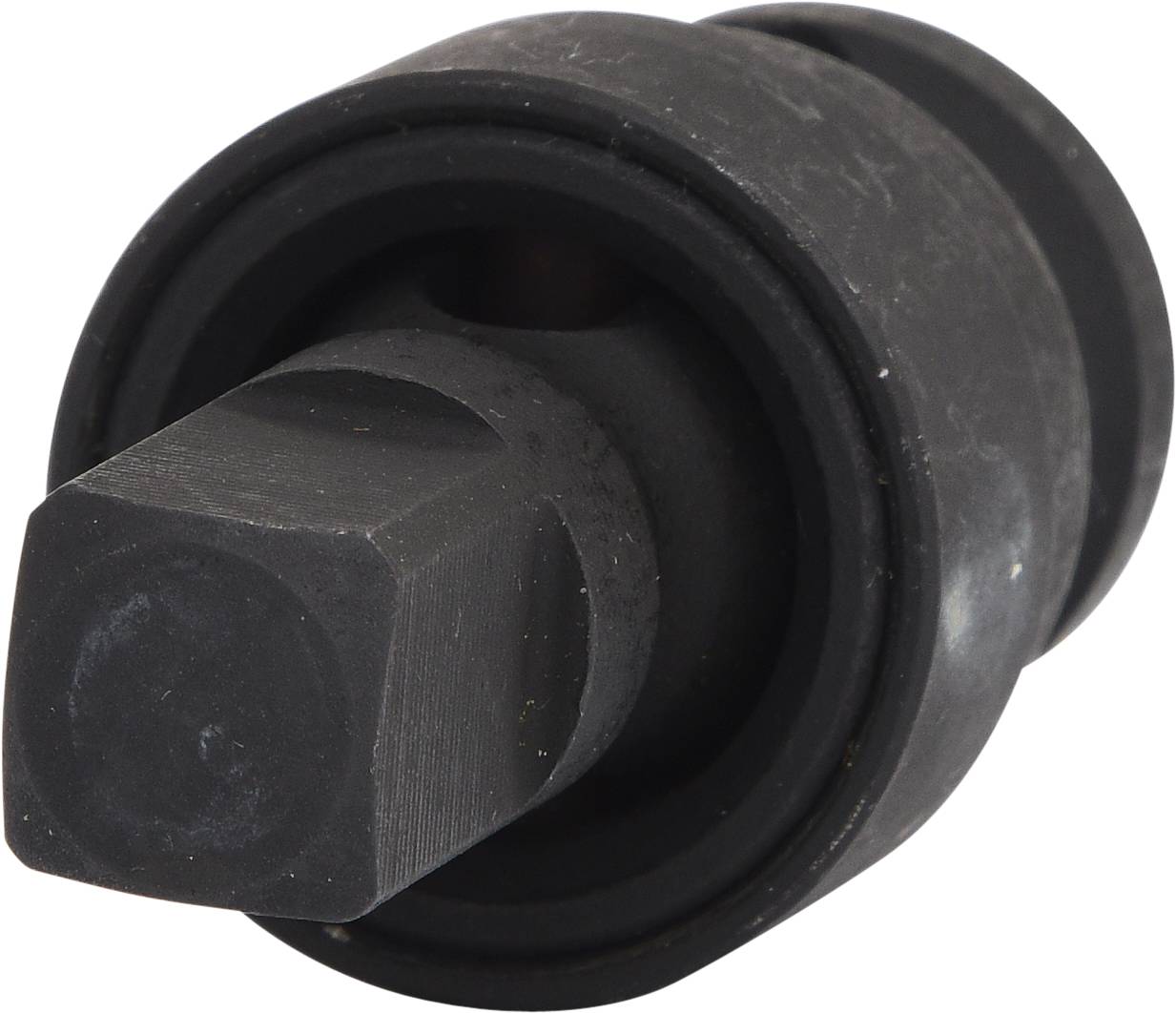 Metallischer Bolzen mit sechseckigem Kopf und rundem Schaft, offenbar ein Teil eines größeren Mechanismus oder Werkzeugs.