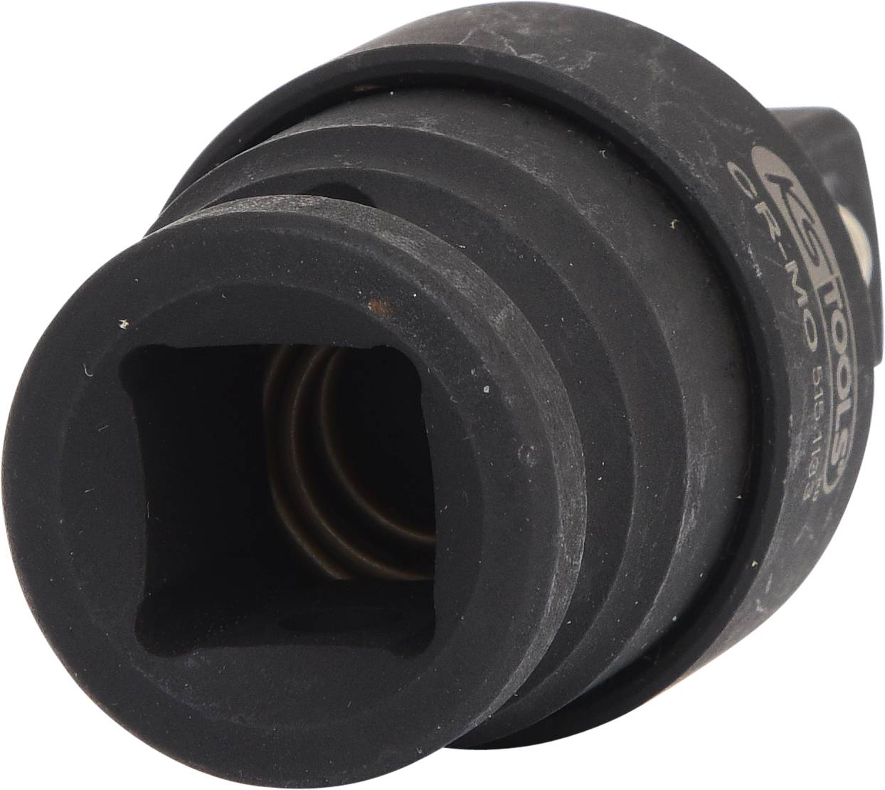Schwarze Stecknuss von KS Tools, quadratischer Einsatz, für kraftvolle Anwendungen, mit präziser Verarbeitung für professionellen Gebrauch.