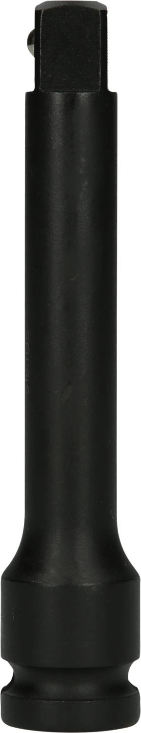 Ein schwarzes, zylindrisches Werkzeugteil, möglicherweise ein Verlängerungsstück oder Adapter, vor weißem Hintergrund.