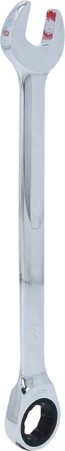 Schraubenschlüssel aus Metall mit offenem und ringförmigem Ende, geeignet zum Festziehen oder Lösen von Schrauben und Muttern.