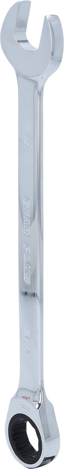 Doppelschlüssel mit offener und Ringschlüsselseite aus Metall, verwendbar für verschiedene Schraubengrößen.