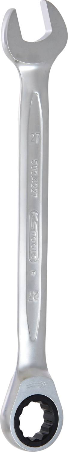 Maulschlüssel in Silber, offene und geschlossene Seite, geeignet zum Drehen von Muttern und Schrauben.