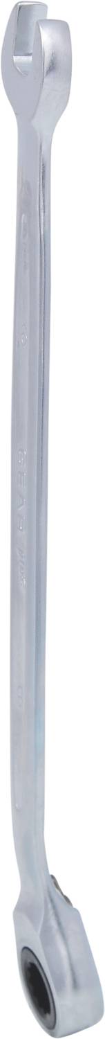 Ein silberner Maulschlüssel mit offenem Maul und Ringschlüssel auf der anderen Seite. Werkzeug zur Schraubmontage.