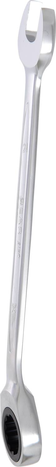 Ein silberner Kombinationsschlüssel mit Ring- und Maulende.