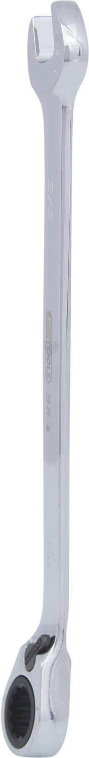 Schraubenschlüssel, silber, mit offenem und ringförmigem Ende, geeignet für mechanische Arbeiten oder Reparaturen.