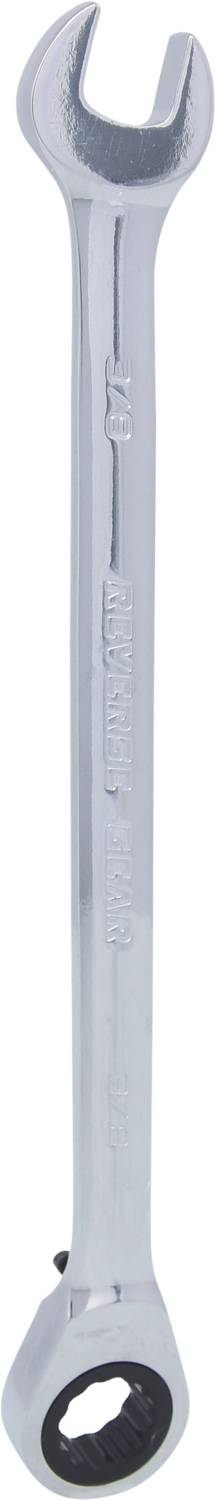 Ein silberner Maulschlüssel mit Ratschenfunktion, geeignet für mechanische Arbeiten und Wartungsaufgaben.