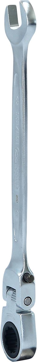 Metallschraubenschlüssel mit offener und runder Seite, geeignet für verschiedene Schraubverbindungen. Werkzeug für Heimwerkerarbeiten.