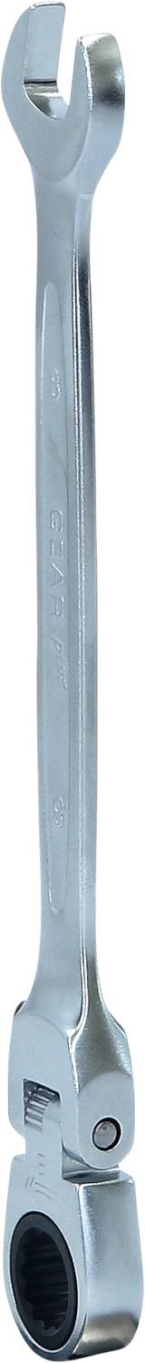 Ein silberner Schraubenschlüssel mit offenen und geschlossenen Enden, geeignet zum Anziehen oder Lösen von Muttern oder Schrauben.