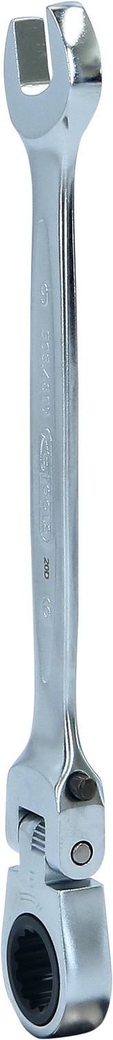 Ein verstellbarer Schraubenschlüssel aus Metall, abgebildet aufrecht in der Nahaufnahme.