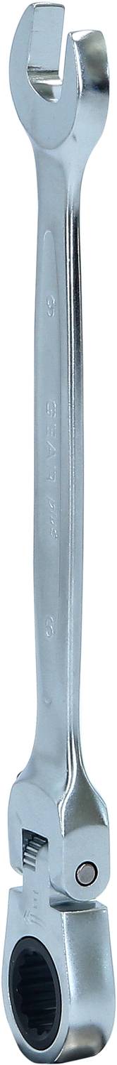 Metallschlüssel mit offener und Ringschlüssel Seite, aus glänzendem Metall gefertigt. Eignet sich zur Befestigung von Muttern und Schrauben.