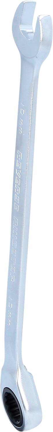 Ein silberner Schraubenschlüssel mit abgewinkeltem Ende, geeignet zum Lösen von Muttern und Bolzen.