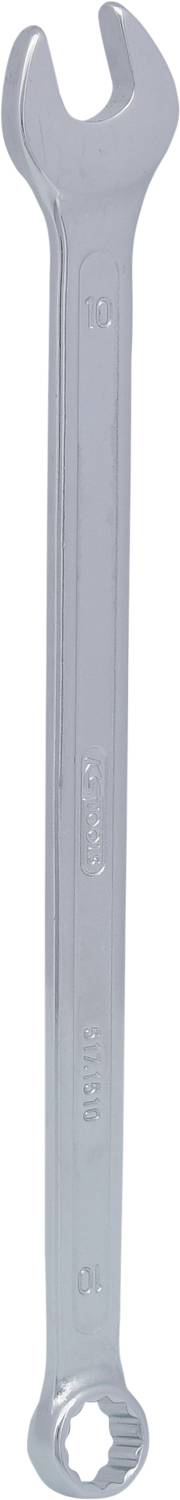Schraubenschlüssel aus Metall mit offenem und Ringschlüsselkopf, geeignet zum Lösen oder Festziehen von Sechskantschrauben.