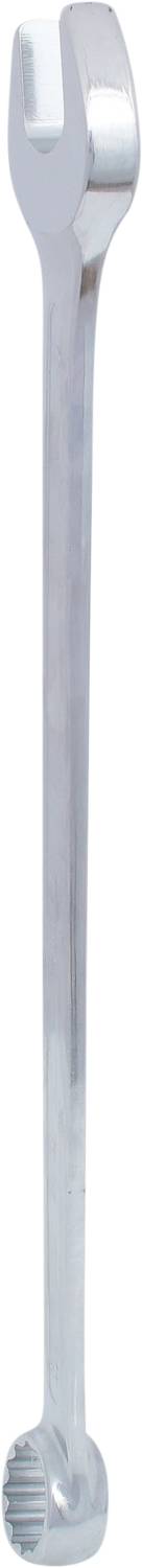 Ein offener Ringschlüssel, auch Maulschlüssel genannt, aus Metall, wird zur Befestigung oder Lockerung von Muttern und Schrauben verwendet.