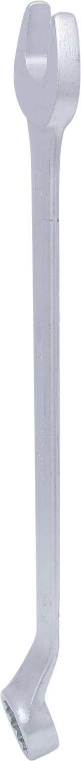 Ein silberner, metallischer Montierhebel, der typischerweise zum Entfernen von Reifen auf einer Felge verwendet wird.