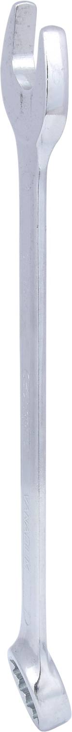 Silberfarbener, langer Maulschlüssel mit offenem Ende oben und einem geschlossenen Ende, geeignet für mechanische Arbeiten.