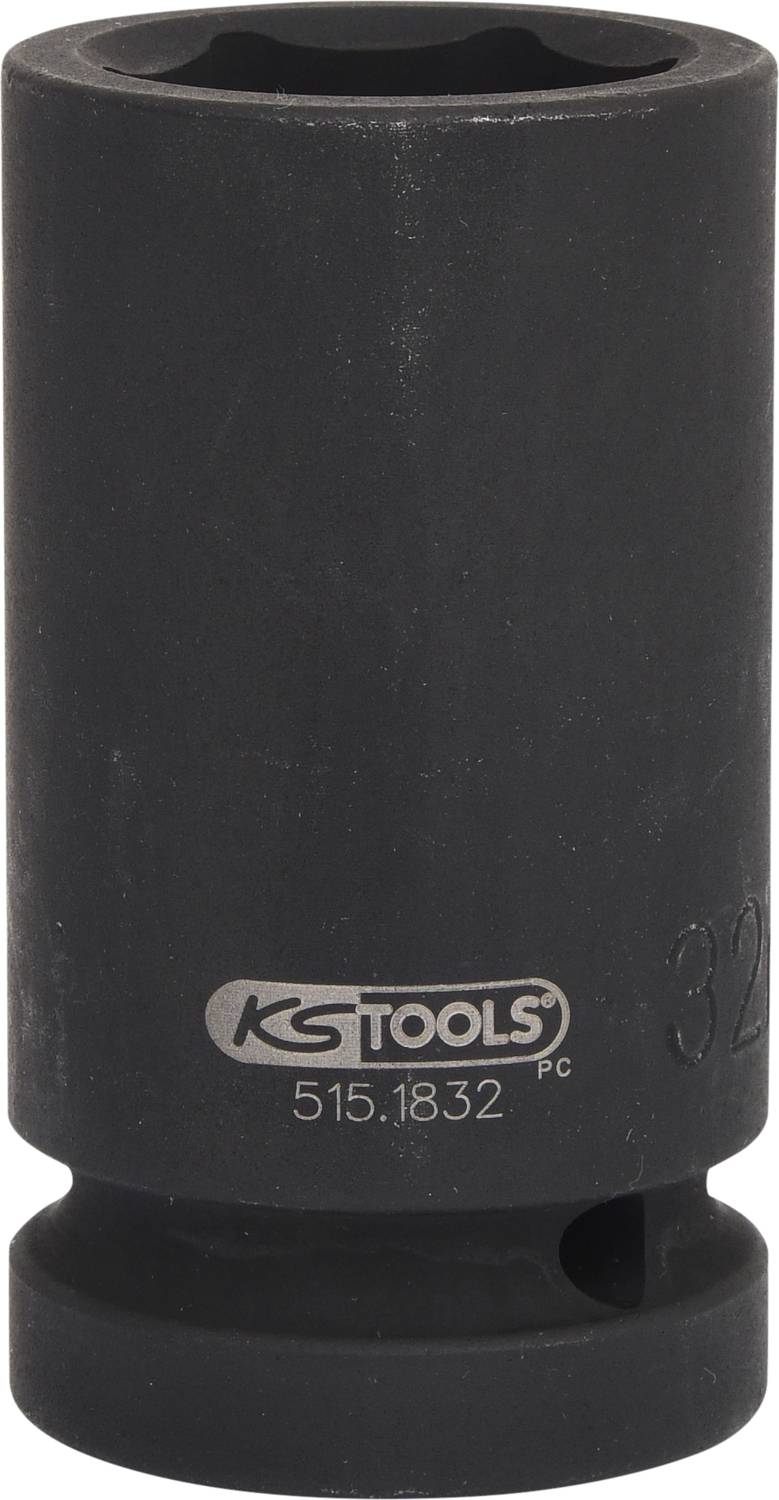 Eine schwarze Stecknuss von KS Tools mit der Nummer 515.1832.