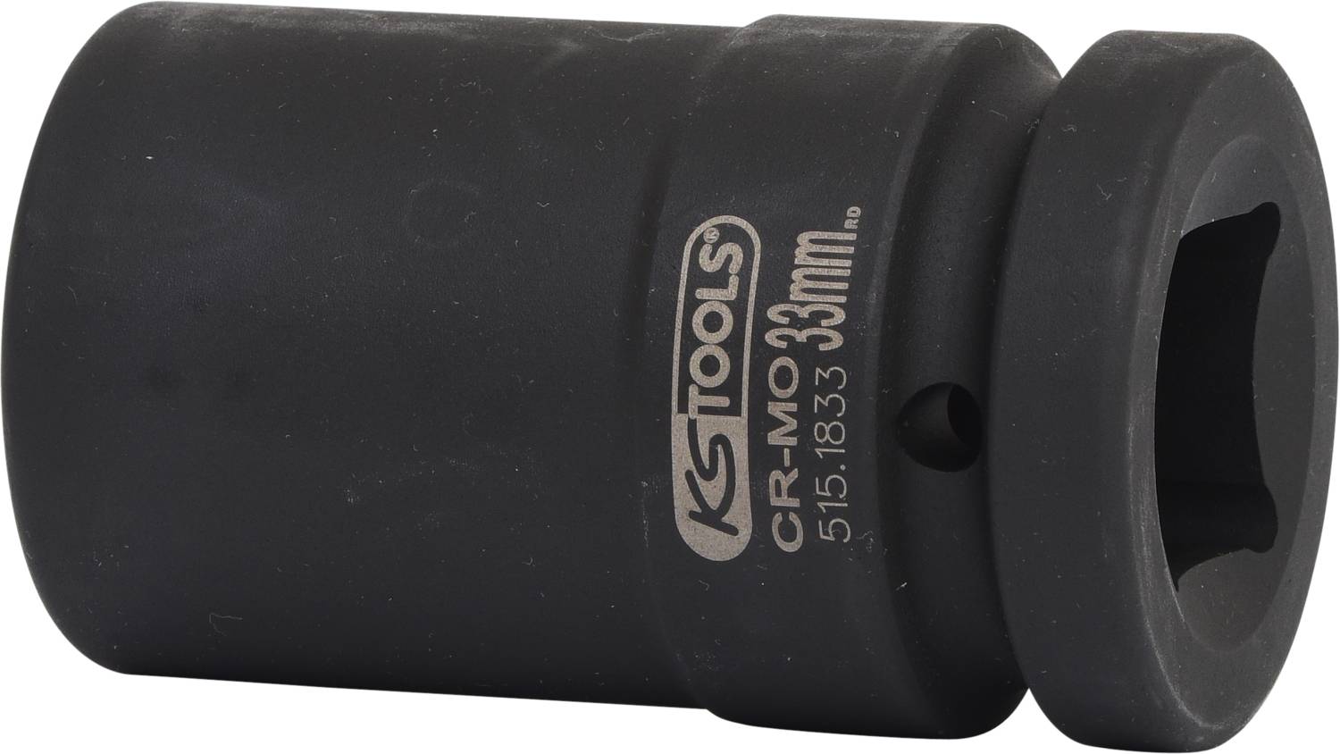 Schwarze Stecknuss mit der Aufschrift 'KS Tools CR-MO 33mm'.