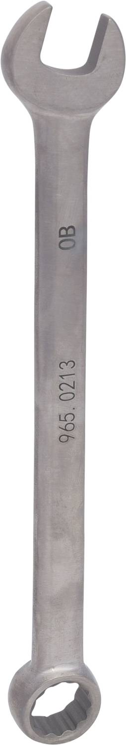 Ein Schraubenschlüssel aus Metall mit einer offenen und einer geschlossenen Seite, Größenangabe '10B'. Geeignet für mechanische Arbeiten.