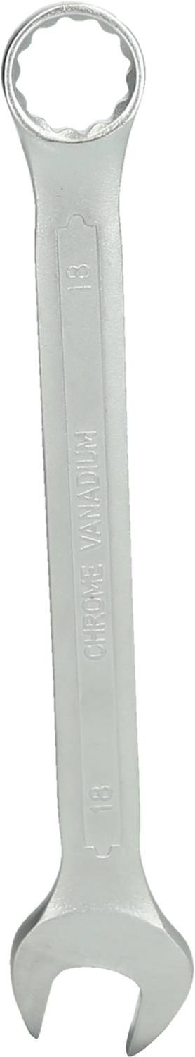 Silberner Maulschlüssel aus Metall, 13 mm, mit einem offenen und einem geschlossenen Ende, geeignet für Schrauben und Muttern.