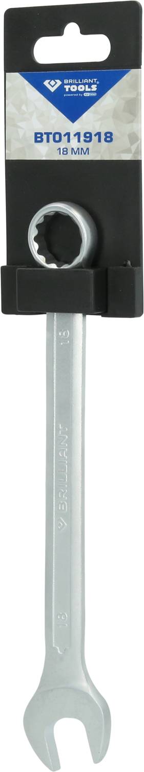 Schraubenschlüssel mit Verpackung und Aufschrift '19 MM'.