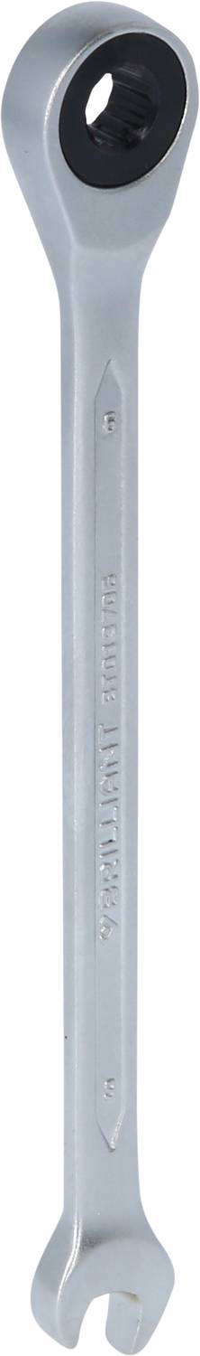 Ein silberner Ringschlüssel mit Ratschenfunktion.