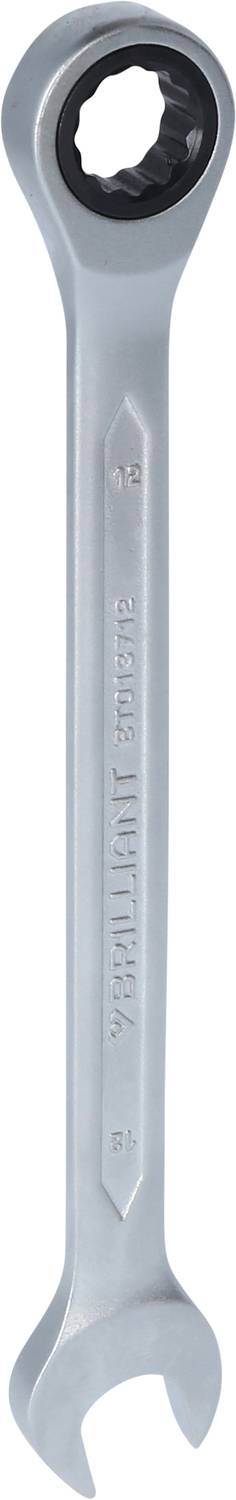 Silberner Ringschlüssel mit offener und geschlossener Seite, eignet sich zum Lösen und Festziehen von Muttern und Schrauben.