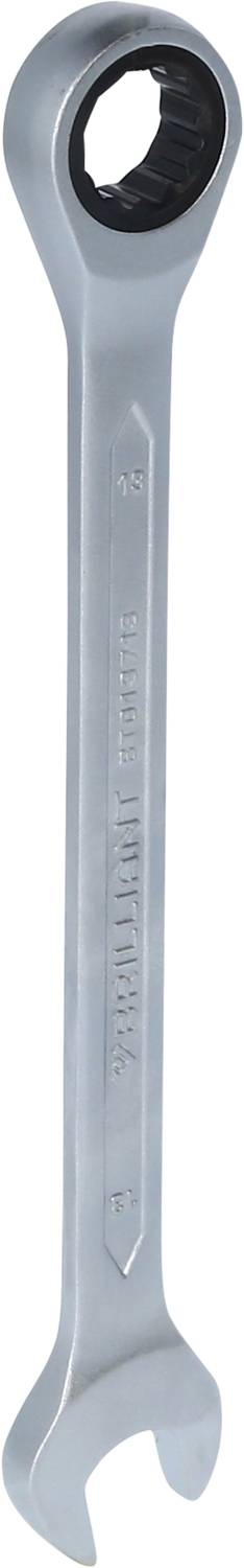 Schraubenschlüssel, silber, Kombination aus Ring- und Maulschlüssel, für handwerkliche Arbeiten.