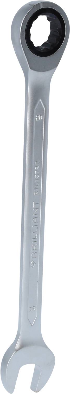 Ein silberner Maulschlüssel mit Ratschenfunktion.