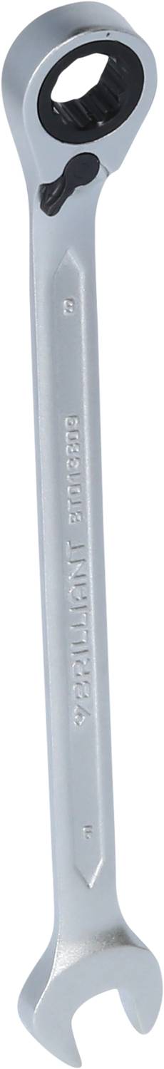 Ein Maul- und Ring-Gabelschlüssel aus Metall, das eine Schraube oder Mutter festziehen oder lösen kann. Geeignet für verschiedene Größen.